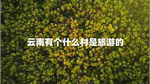 云南有個(gè)什么村是旅游的 云南有個(gè)什么村是旅游的