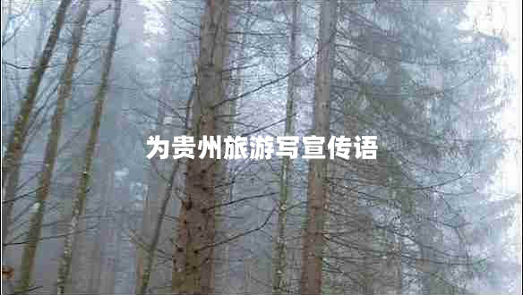 為貴州旅游寫宣傳語 為貴州旅游寫宣傳語