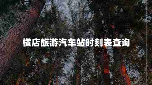 橫店旅游汽車站時刻表查詢