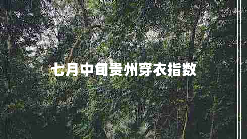 七月中旬貴州穿衣指數(shù) 七月中旬貴州穿衣指數(shù)