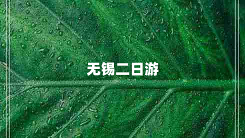 無(wú)錫二日游 無(wú)錫二日游