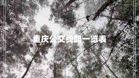 重慶公交線路一覽表 重慶公交線路一覽表