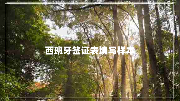 西班牙簽證表填寫樣本 西班牙簽證表填寫樣本