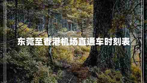 東莞至香港機場直通車時刻表 東莞至香港機場直通車時刻表