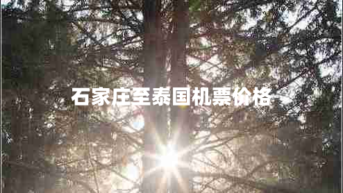 石家莊至泰國機票價格