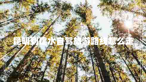 昆明到建水自駕旅游路線怎么走