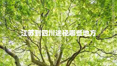 江蘇到四川途徑哪些地方 江蘇到四川途徑哪些地方