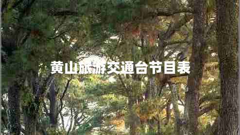 黃山旅游交通臺節(jié)目表