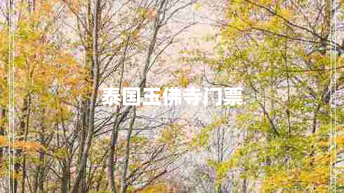 泰國(guó)玉佛寺門(mén)票 泰國(guó)玉佛寺門(mén)票