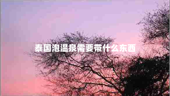 泰國泡溫泉需要帶什么東西