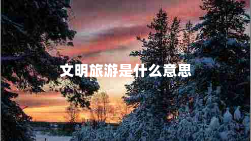 文明旅游是什么意思 文明旅游是什么意思