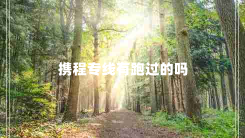 攜程專線有跑過的嗎 攜程專線有跑過的嗎