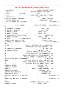 中國古代文學四古詩句默寫
