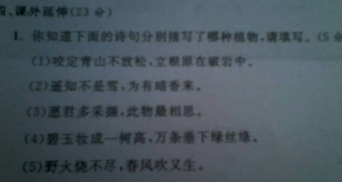 仿寫(xiě)關(guān)于植物的詩(shī)句