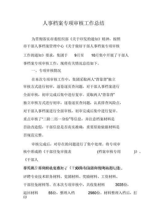 檔案專(zhuān)項(xiàng)審核工作總結(jié)(干部檔案專(zhuān)項(xiàng)審核工作總結(jié))
