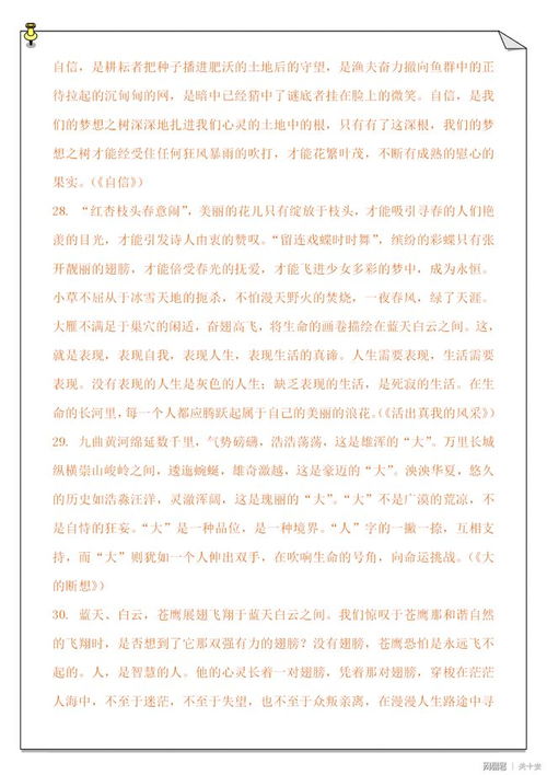 描寫我的作文開頭30字左右