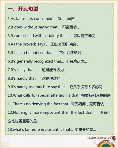 中考英語作文寫信開頭結尾萬能句子6