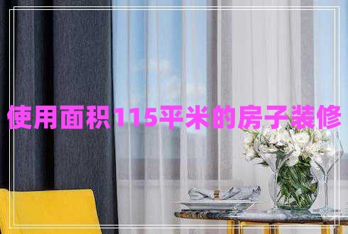 使用面積115平米的房子裝修