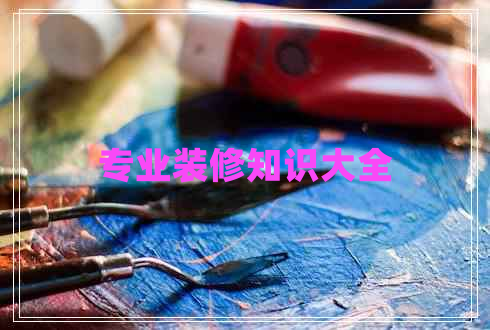 專業(yè)裝修知識大全 專業(yè)裝修知識大全