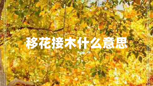 移花接木什么意思