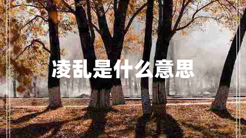 凌亂是什么意思