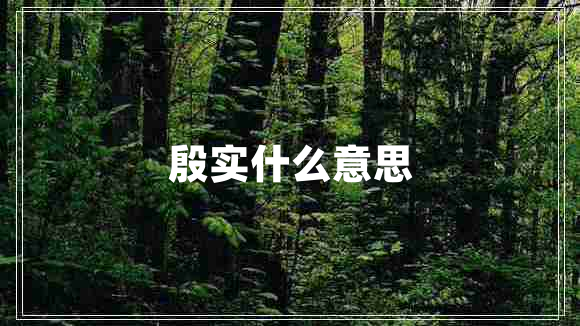 殷實(shí)什么意思