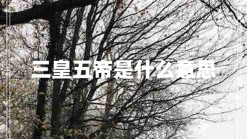 三皇五帝是什么意思