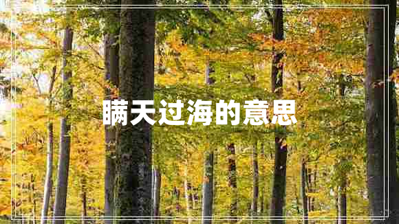 瞞天過海的意思