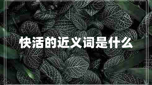 快活的近義詞是什么