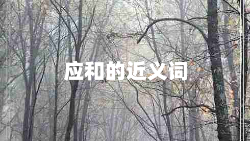 應(yīng)和的近義詞