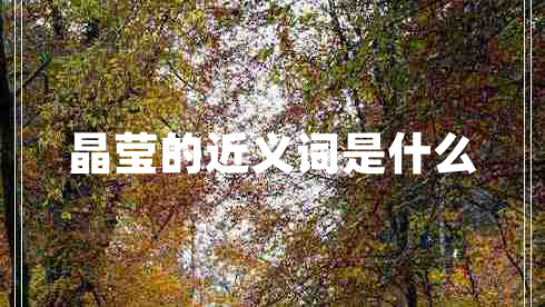 晶瑩的近義詞是什么