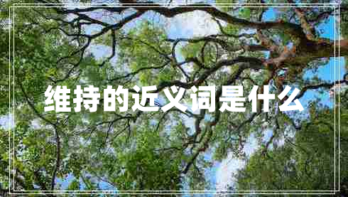 維持的近義詞是什么