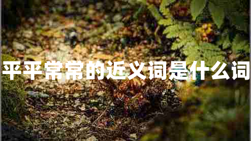 平平常常的近義詞是什么詞