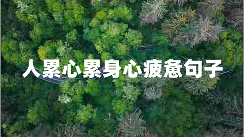 人累心累身心疲憊句子 人累心累身心疲憊句子