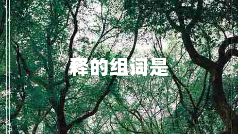釋的組詞是 釋的組詞是