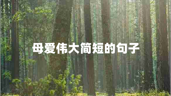 母愛(ài)偉大簡(jiǎn)短的句子