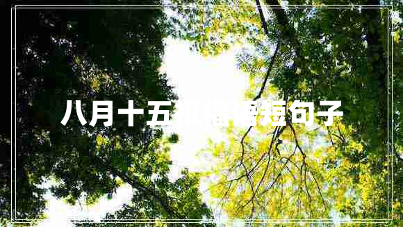 八月十五祝福語短句子 八月十五祝福語短句子