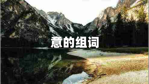意的組詞 意的組詞