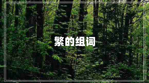 繁的組詞 繁的組詞