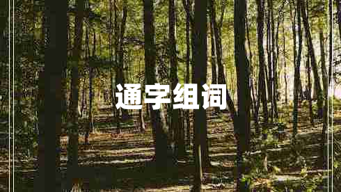 通字組詞 通字組詞