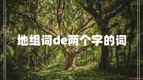 地組詞de兩個(gè)字的詞
