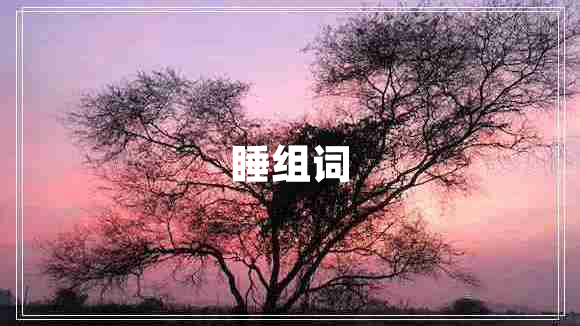 睡組詞 睡組詞