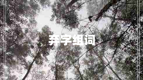棄字組詞 棄字組詞