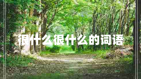 很什么很什么的詞語