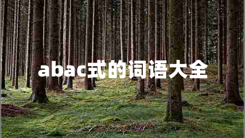 abac式的詞語大全