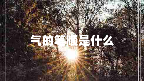 氣的筆順是什么