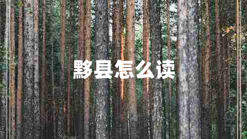 黟縣怎么讀 黟縣怎么讀