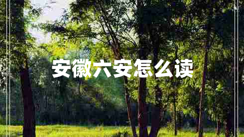 安徽六安怎么讀