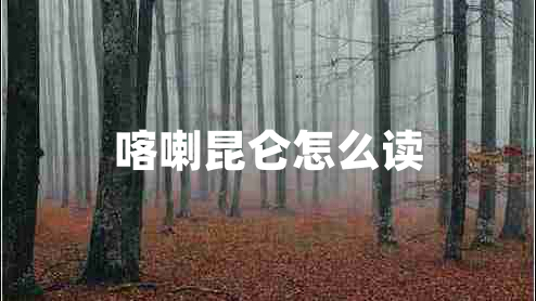 喀喇昆侖怎么讀 喀喇昆侖怎么讀