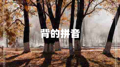 背的拼音 背的拼音